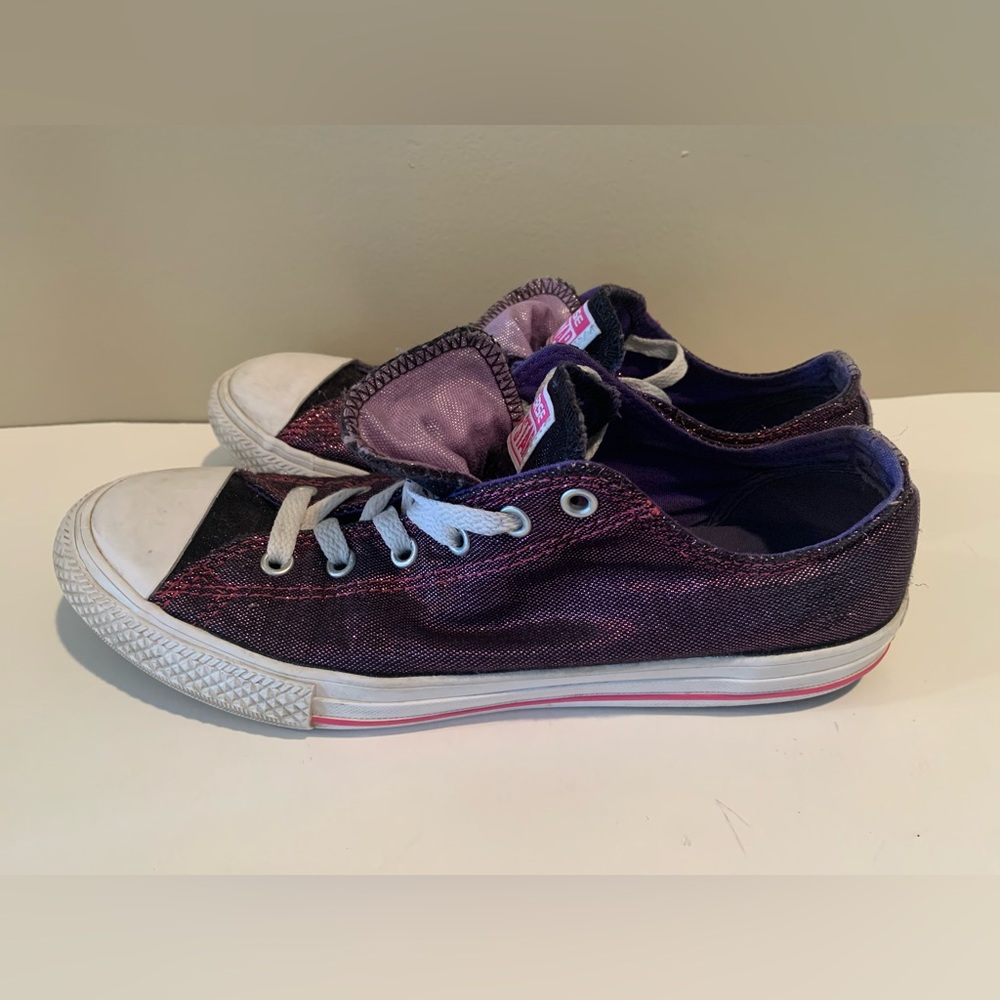 Converse All Stars Low Top Sparkle Shoes Size 5.5 - Picture 3 of 7